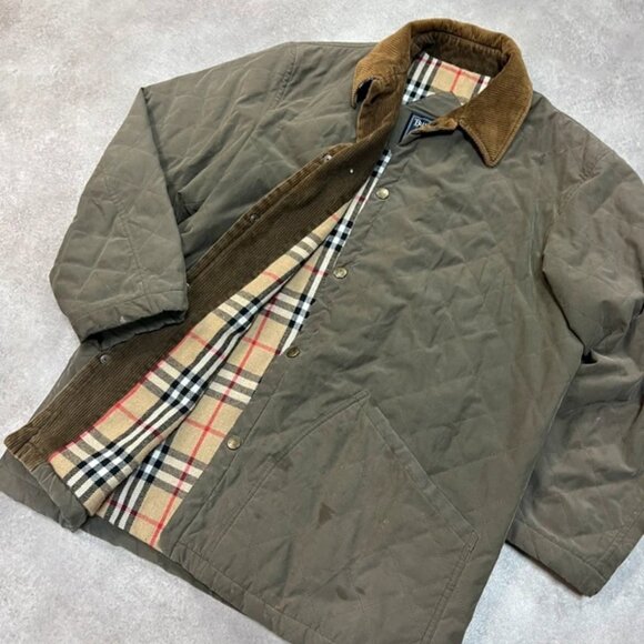 Burberry Vintage 90s hunter jacket cordury Classic beige monogram - Picture 5 of 6